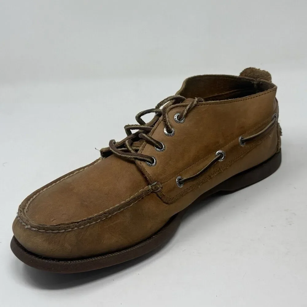 Sperry Top Sider Authentic Chukka Boots Mens 12 M Brown Leather Preppy Casual